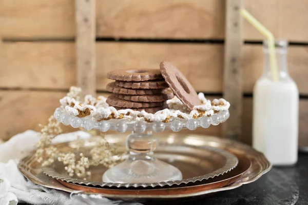 Шоколадне печиво в сільському стилі — стокове фото