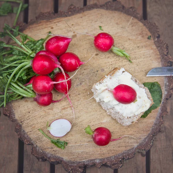 Slices of fresh radishes — Stock Photo, Image