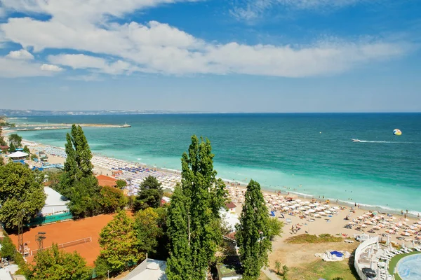 Vista panorâmica da praia Golden Sands, Bulgária — Fotografia de Stock