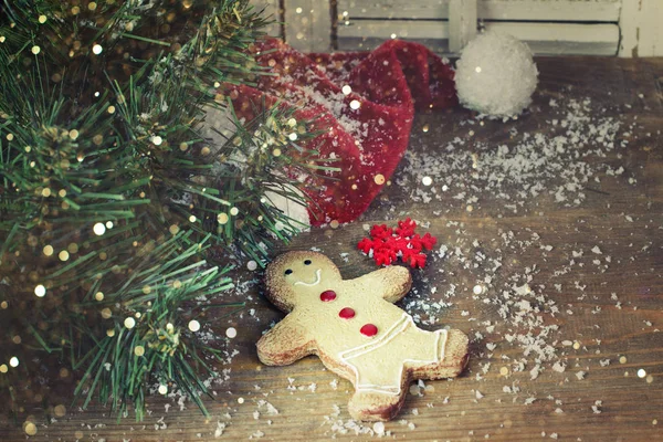 Рождественский фон с рождественским декором — стоковое фото