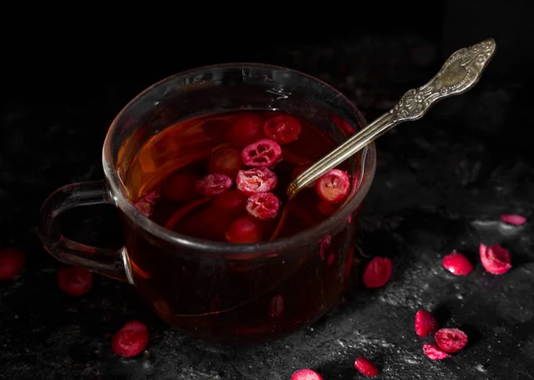 Hot cranberry tea — Stock Photo, Image