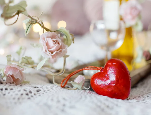 Valentijn Achtergrond Met Hart Licht — Stockfoto
