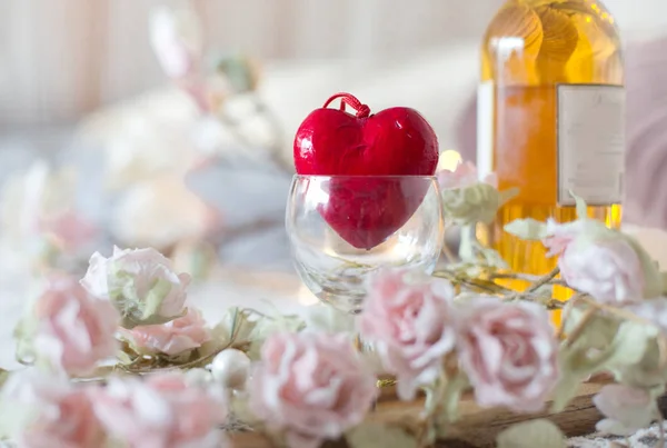 Fondo San Valentín Con Corazón Luz —  Fotos de Stock