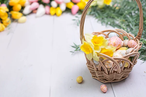 Easter Decoration Whie Background — Stock Photo, Image