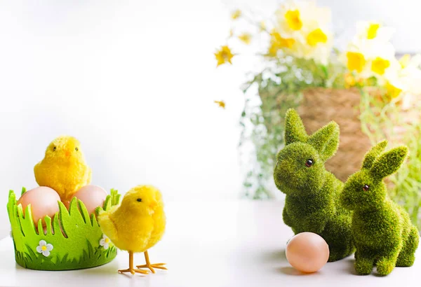 Decoración Pascua Sobre Fondo Whie — Foto de Stock