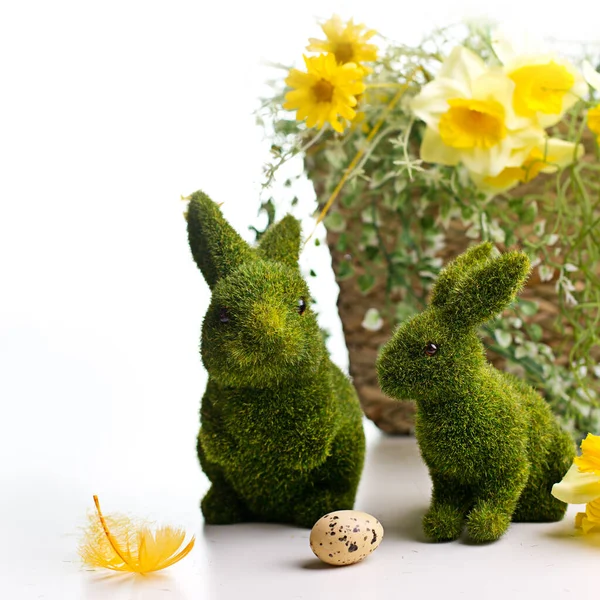 Decoración Pascua Sobre Fondo Blanco —  Fotos de Stock