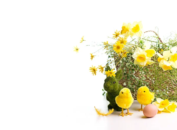 Decoración Pascua Sobre Fondo Blanco — Foto de Stock