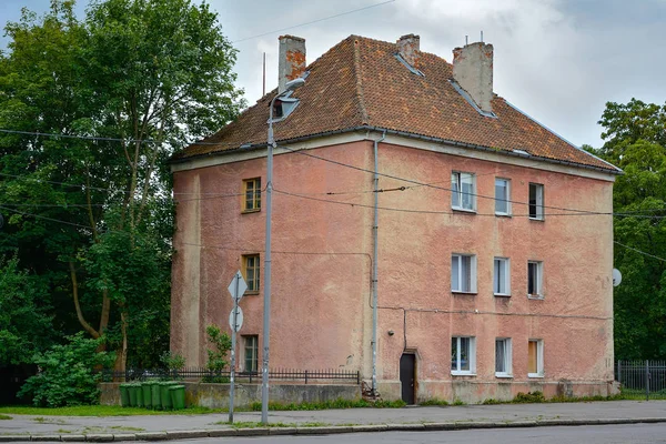 Kaliningrad Vecchio Edificio Residenziale Telman Street — Foto Stock