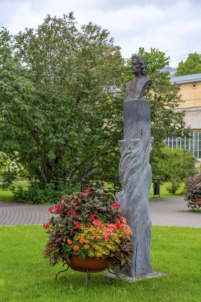 Petrohrad Rusko Srpna 2019 Busta Císaře Petra Velikého Botanické Zahradě — Stock fotografie