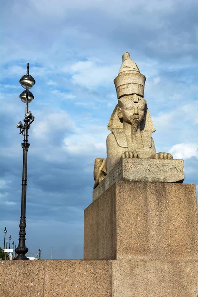 Sankt Petersburg Altägyptische Statue Der Sphinx Auf Dem Universitätsdamm — Stockfoto