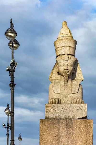 Petersburg Starożytny Egipski Posąg Sfinksa Wału Uniwersyteckim — Zdjęcie stockowe