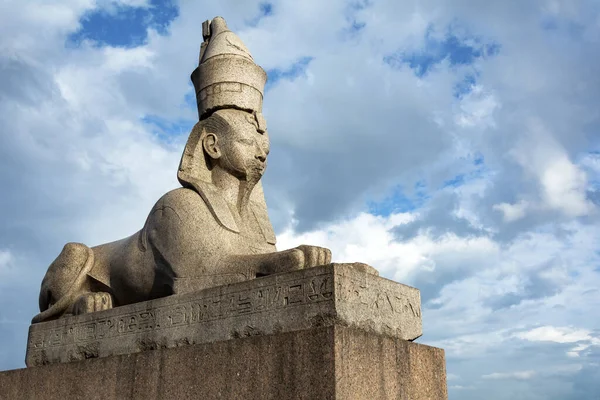 Sankt Petersburg Altägyptische Statue Der Sphinx Auf Dem Universitätsdamm — Stockfoto