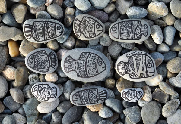 魚の石の芸術の装飾 — ストック写真