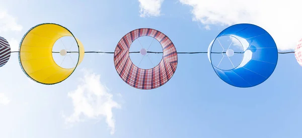 Paper Lanterns on blue sky background Royalty Free Stock Photos