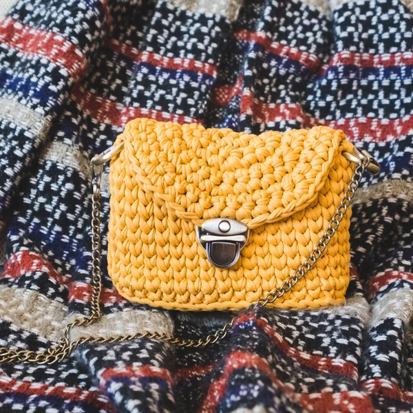 Модна текстильна жіноча сумка — стокове фото
