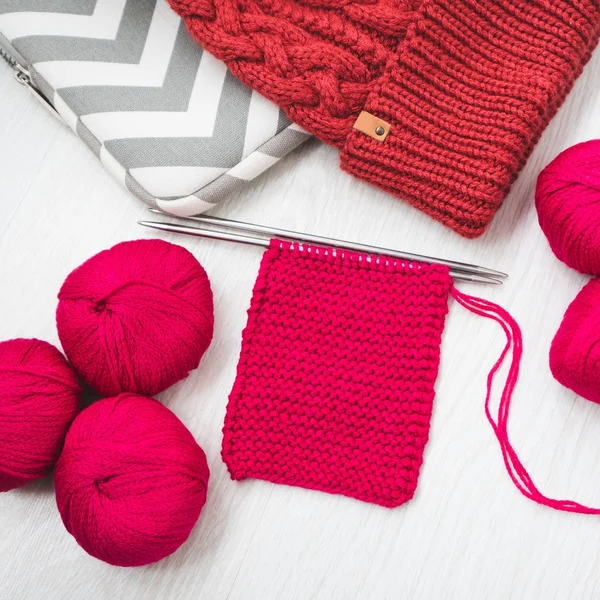 Accessori per maglia. Palle di filato — Foto Stock