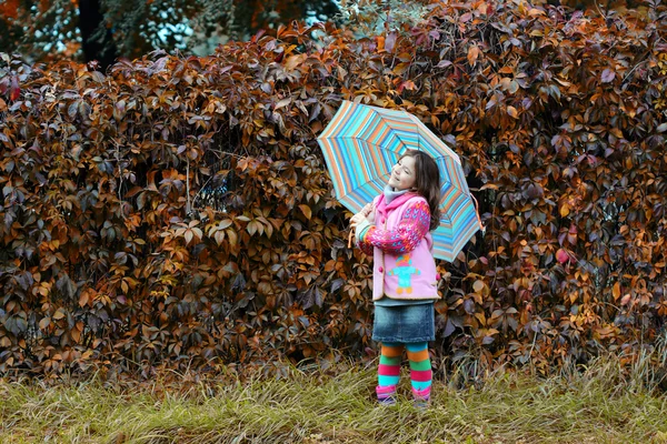 Petite fille dans le parc saison d'automne — Photo