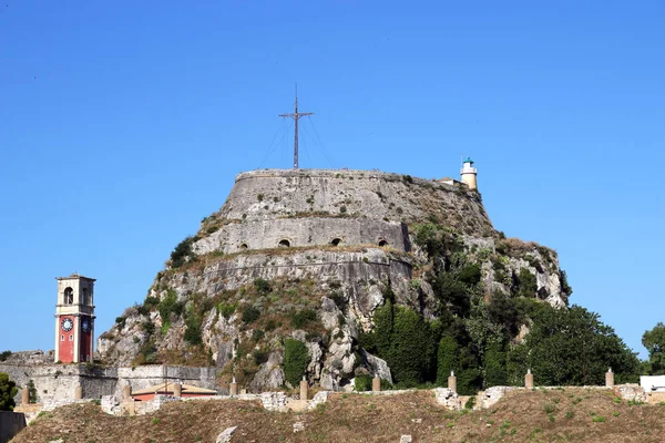 Antigua fortaleza en la isla de Corfú Grecia — Foto de Stock