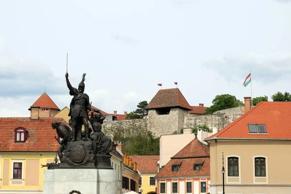 Dobo Istvan knight monument Eger Hungary — Stock Photo, Image