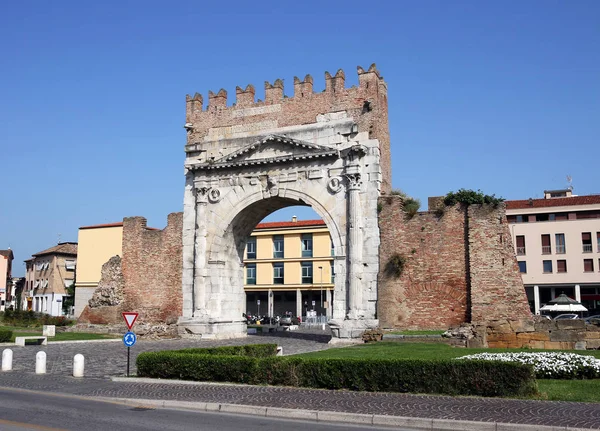 Famoso Arco di Augusto Rimini Itália — Fotografia de Stock