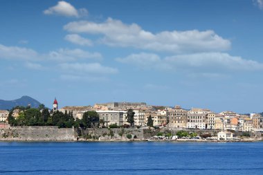 Corfu town cityscape yaz sezonu