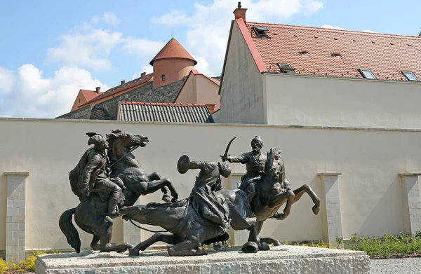 Epic battle monument Eger Hungary — Stock Photo, Image