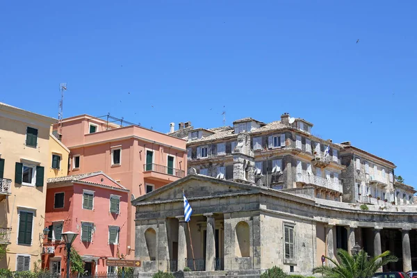Staré budovy Corfu town — Stock fotografie