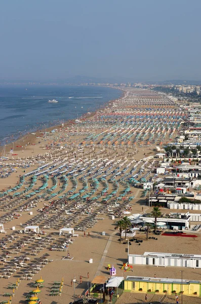 Rimini plage Italie vue aérienne saison estivale — Photo