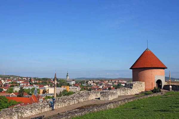 Widok z fortecą Eger Węgry — Zdjęcie stockowe