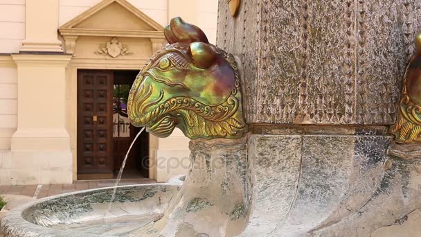 Fontaine de Zsolnay point de repère Pecs Hongrie — Video