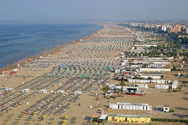 Playa Rimini Italia vista aérea temporada de verano — Foto de Stock