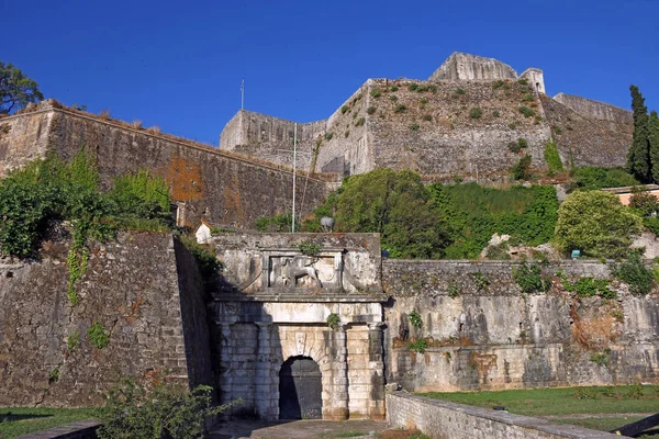 Nieuwe Fort Corfu stad zomerseizoen — Stockfoto