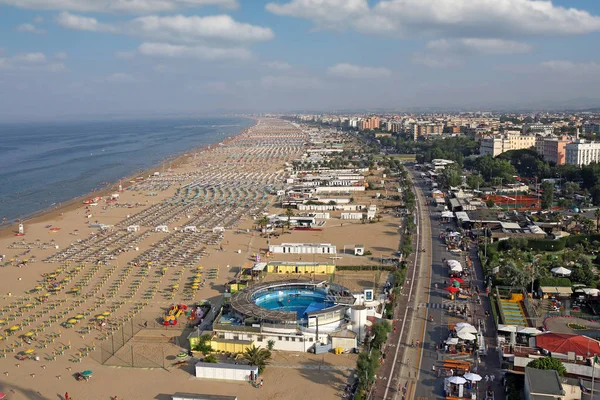 Plaży Rimini Gród Sezonie Letnim — Zdjęcie stockowe