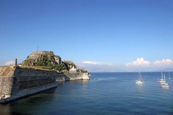 Vecchia fortezza Corfù città Grecia stagione estiva — Foto Stock