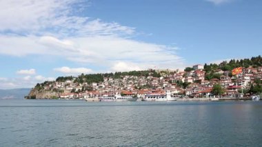 göl ve şehir Ohrid Makedonya yaz sezonu