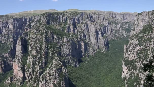 Wąwóz Vikos krajobraz Grecji Zagoria — Wideo stockowe