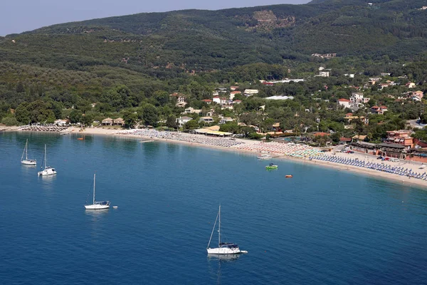 Valtos beach Grecja Parga krajobraz w sezonie letnim — Zdjęcie stockowe