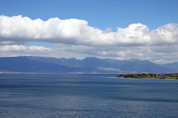 Meer Van Ohrid Macedonië Landschap Zomerseizoen — Stockfoto