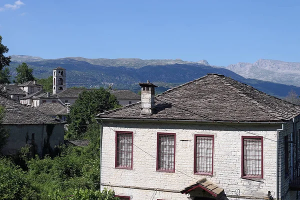 Vecchie case in pietra villaggio Dilofo Zagoria Grecia — Foto Stock