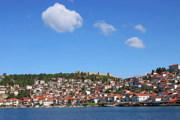 Sjön Ohrid Makedonien landskap sommarsäsongen — Stockfoto