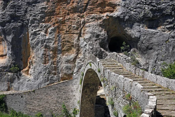 Kokkori kamenný most Řecko Epirus Zagoria — Stock fotografie