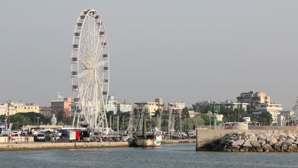 Panoramautsikt över hjulet Rimini Italien — Stockvideo