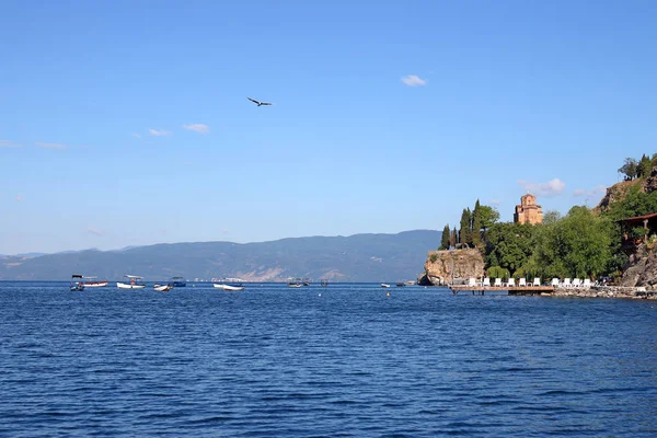 Eglise Jovan Kaneo Lac Ohrid paysage Macédoine — Photo