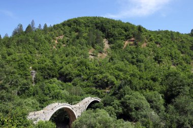 Vikos üzerinde Kalogeriko taş köprü geçit Zagoria manzara