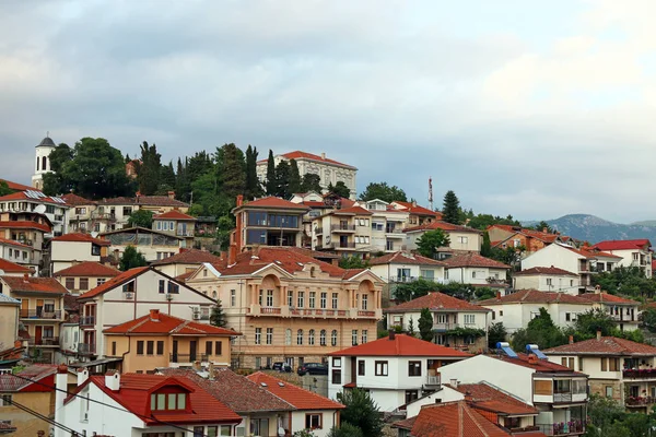 Bâtiments anciens sur la colline Ohrid Macédoine — Photo