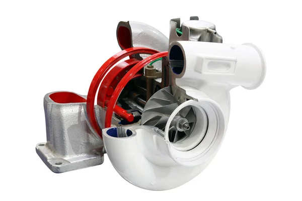 Auto turbo caricabatterie isolato su bianco — Foto Stock