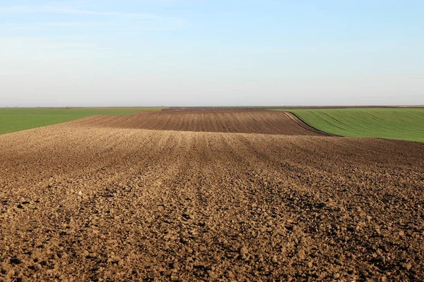 Plowed field landscape autumn season — Stock Photo, Image