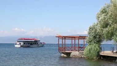 Ohri Gölü Makedonya üzerinde tekne