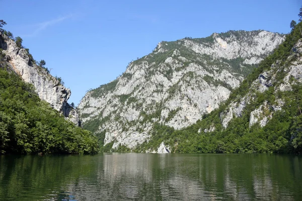 德里纳河河峡谷山水夏季 — 图库照片