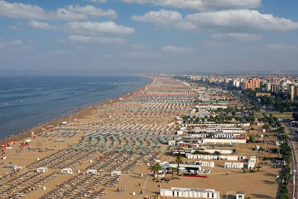 Plage Rimini Italie vue aérienne saison estivale — Photo